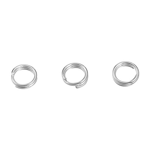 Preisvergleich Produktbild HOUSWEETY 925 Sterling Silber Doppel Ring Schluesselringe,20stk