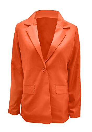 YMING Womens Casual Lapel Long Sleeve Blazer Open Front Work Jackets Button Solid Color Office Cardigan with Pockets4