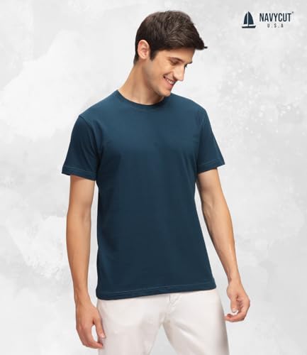 Image of Men T Shirt Cotton Round Neck | Solid Cotton Tee Half Sleeve | Breathable Casual T Shirt for Men | Stylish Round Neck Casual Wear | 12 Colors