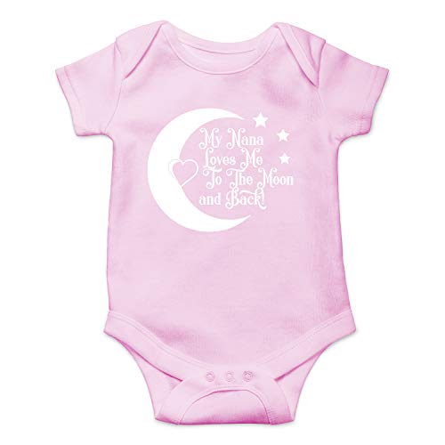 Image of My Nana Loves Me to The Moon and Back - Funny Baby Essentials Bodysuit - Newborn Boy Clothes