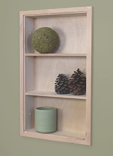 14x24 Sloane Recessed Wall Niche Medicine Cabinet Replacement In the Wall Bathroom Cabinet Insert Shelf/Shelves Made in North America REAL WOOD NO MDF Unfinished Plain Back