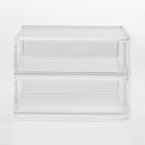 Muji Acryl Stapelbare 2-lades Opbergkoffer, Klein, 17,5 cm Breedte x 13 cm Diepte x 9,5 cm Hoogte - Image 4