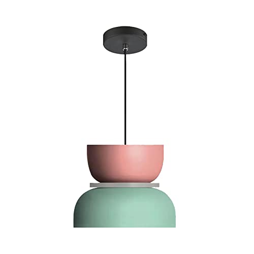 Lámpara colgante industrial colorida para dormitorio, comedor, isla de cocina, pequeña lámpara de araña de aluminio con colores macarrón, accesorio de iluminación de techo de mediados de siglo