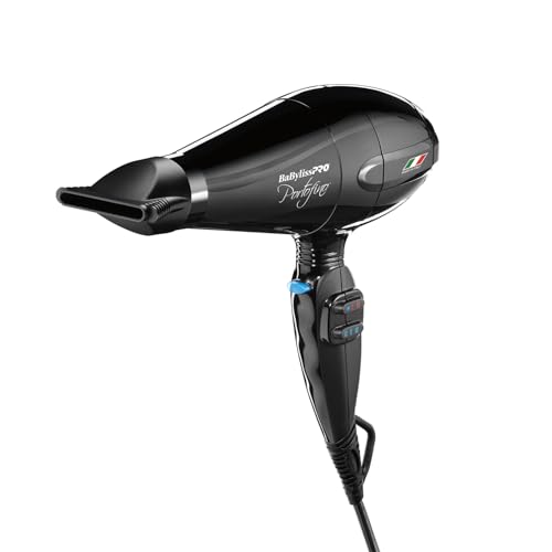 BaBylissPRO Nano Titanium Portofino Sèche-cheveux ionique avec moteur italien haute performance, 1875 sécheuse avec 2 vitesse et 3 Réglages thermiques