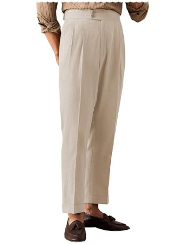 Men's Casual Linen Pants Drawstring Beach Summer Classic Trousers Lightweight Pant