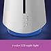 Holmes 1-Gallon Top-Fill Ultrasonic Cool-Mist Humidifier with Disinfectant Protection and 7 Color LED Lights White