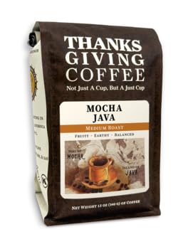 Thanksgiving Coffee "Mocha Java" Medium Roasted Whole Bean Coffee - 12 Ounce Bag