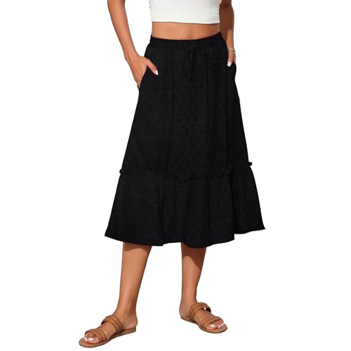 Image of Witsmile High Waist Tiered Skirts for Women Flowy Skirts for Women Long Length with Pockets 2026 Fashion Trendy