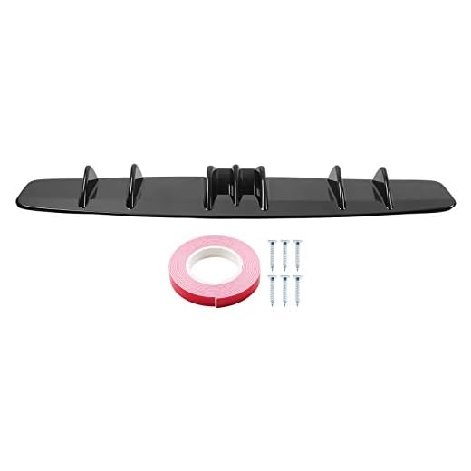 Akozon Coche Spoiler Trasero Aleta de Tiburón Labio del Difusor del Parachoques Trasero Negro Brillante Kit de Carrocería Exterior Universal