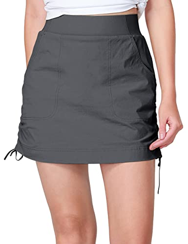 Camel Crown Women's Casual Skort Skirt Tummy Control Uv Protection Quick Dry Golf Skirt With Pockets,Hiking Active Grey #TOP4