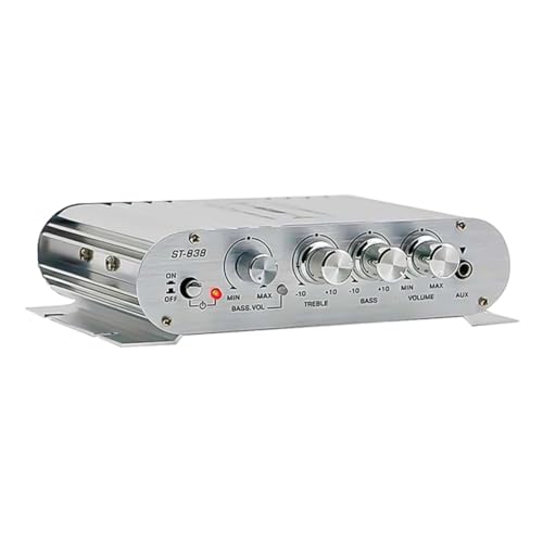 Jnchdghwa Amplificador de Cine en Casa -838, Amplificador de Potencia HiFi de 2.1 Canales, Amplificador de Sonido para Coche, Reproductor Multimedia, Subwoofer, Bluetooth, B