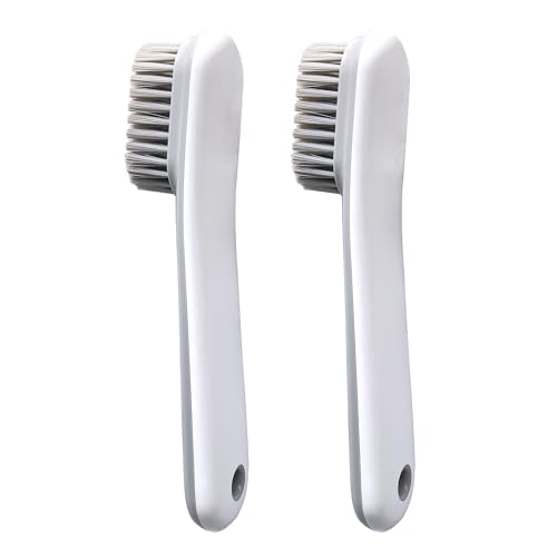 ZWCEGND 2 Pack Scrub Brush Inclined Long Handle Shoes Brush Multi Purpose Cleaning Brush for Sneaker and Daily Cleaning