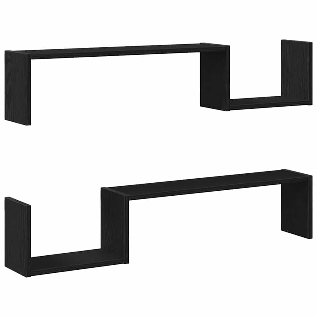 Étagères murales en chêne noir lot de 2 étagère flottante 100cm pour un rangement moderne