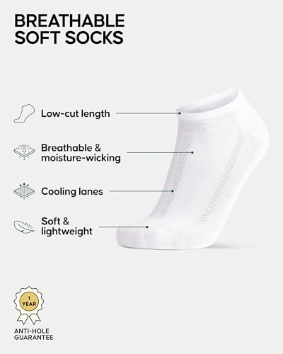 DANISH ENDURANCE Low-Cut Bamboo Viscose Ankle Socks for Men & Women, 6-Pack2