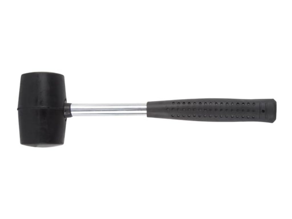 Toolland Mazzuolo in gomma 200 g con manico in metallo e testa morbida, ideale per campeggio, fai-da-te e pavimenti, colpi controllati e presa confortevole