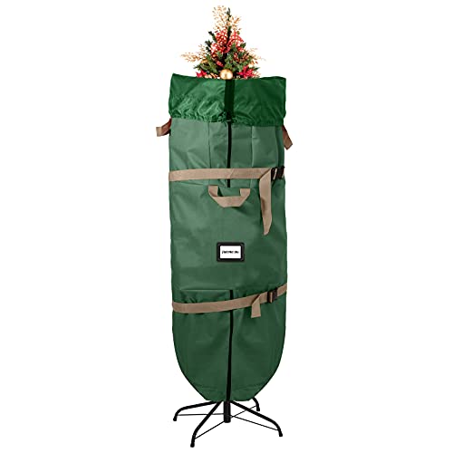 Nuovoware Grande Borsa per L'Albero di Natale da 9 Piedi/274 cm, Borsa Portaoggetti in Piedi per Alberi di Natale Artificiali Sacco Porta Albero Impermeabile Antipolvere con Manico Rinforzate - Verde