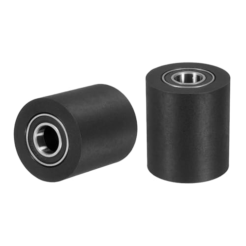 Ruedas de plástico con rodamientos de 10x30 mm rodillo guía plano negro