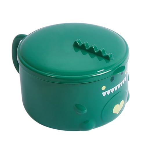 Garneck 1Pc Dinosaur Rice Bowl with Lid Stainless Steel Instant Noodle Bowl for Creative Kitchen Supply and Stylish Design for Fun Meal