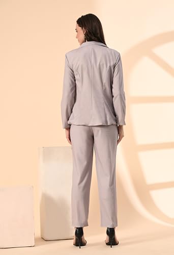 Image of Women's 3-Piece Formal Suit Set - Cotton Blend Blazer, High-Waist Pants & Camisole | Stylish Business Attire & Office Wear for Work, Interviews & Events