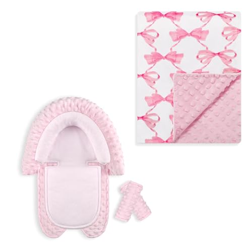 Soporte para cabeza y cuerpo bebé con cobertores rosa miniatura 1