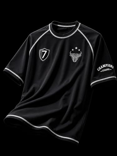 Image of Boys Football Players Jersey T-Shirt | Looper Polyester Sports Wear | Half Sleeve Round Neck Casual for Men