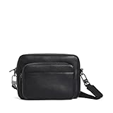 1 poche plate et 1 poche zippée intérieures. 1 compartiment zippé extérieur avec 1 poche plate intérieure. 1 poche plate à l’avant et 1 poche plate à l’arrière. Bandoulière ajustable et amovible.