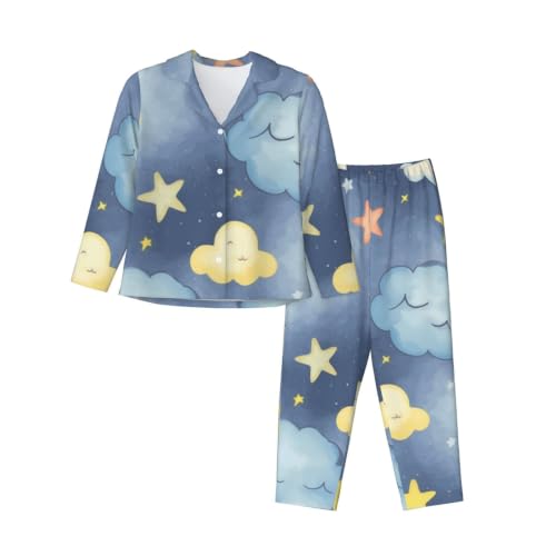 Pyjama chic manches longues pour soirées cocooning étoilées femme