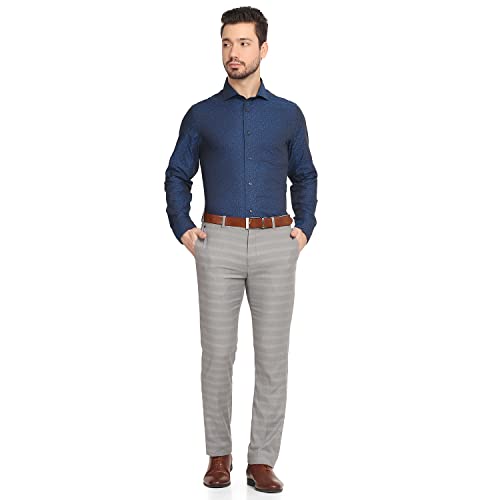Image of blackberrys Jacquard Cotton Slim Fit Mens Work Wear Shirt