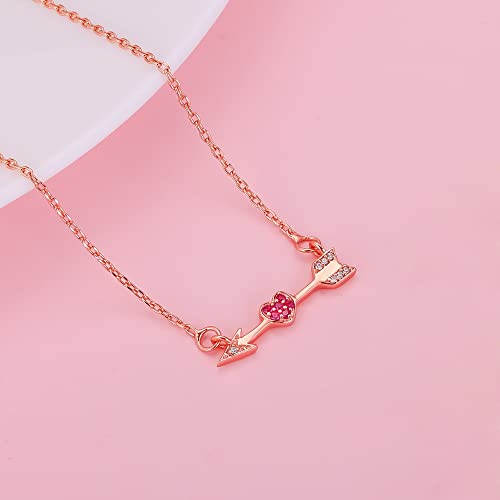 Image of GIVA 925 Silver 18k Gold Plated Rose Gold Zircon Necklace | Gifts for Women & Girls