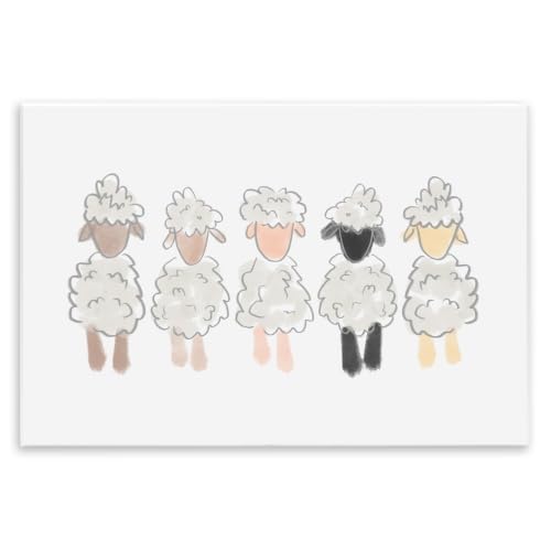 Stupell Industries Fluffy Soft Sheep Farm Animal Nursery Drawing, Design by Anna Whitham