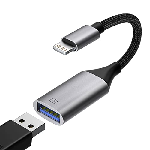 sunshot USB hembra cámara OTG Cable adaptador compatible con teléfono 12 11 Xr X 8 7 6 Plus Pad Air Pro Mini,compatible con cámara,lector de tarjetas,unidad flash USB,mouse,teclado,concentradores,MIDI