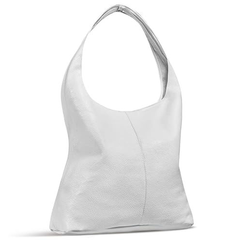 Bolso Hobo de Cuero Italiano para Mujer con Cierre miniatura 1