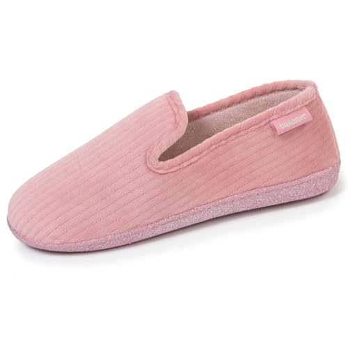 Isotoner Zapatillas pantuflas charentaises para mujer ultra cómodas con suela de memoria de forma, EU,, rosa, 39 EU