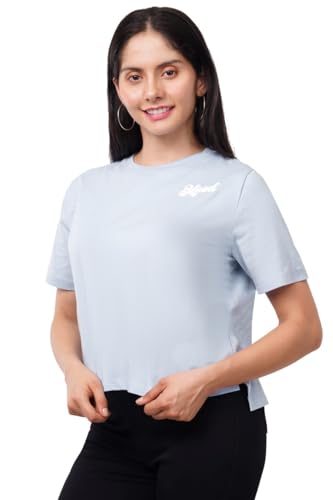 Image of ASTRAPE & BRONTE Oversized Printed Ladies T-Shirt - Virgin Cotton, Puff Print, Casual Wear - Comfortable, Trendy Graphic T Shirt