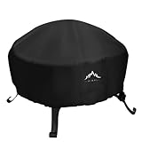 Himal Outdoors Fire Pit Cover- Heavy Duty Waterproof 600D Polyster with Thick PVC Coating, Round Fire Pit Cover, Waterproof, 36 Inch, Black