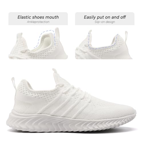 Image of Women's Tennis Running Walking Shoes Slip on Casual Non Slip Athletic Workout Gym Sneakers Fashion Lightweight Breathable Mesh Jogging Work Sports Outdoor Shoe