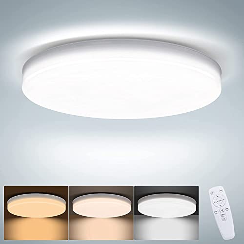 OOWOLF Ceiling Light with Remote,30W 12inch Super Thin Wired Dimmable 3000-6500K LED Ceiling Light,Waterproof Dustproof Moth-Proof for Bathroom Bedroom Laundry Living Room, 110-120V OOWOLF Ceiling Light with Remote,30W 12inch Super Thin Wired Dimmable 3000-6500K LED Ceiling Light,Waterproof Dustproof Moth-Proof for Bathroom Bedroom Laundry Living Room, 110-120V