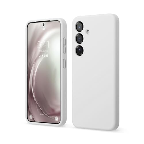 Image of LIRAMARK Liquid Silicone Soft Back Cover Case for Samsung Galaxy S25 Plus / S25+ 5G (White)