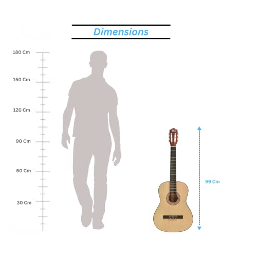 Image of BLUEBERRY VIP-390, Classical Guitar Spruce, Basswood With Bag, Belt, String Set and 2 Picks - 39 Inch (Natural)