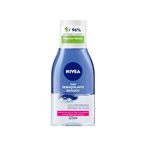 NIVEA Demaquilante Bifásico 125ml, Remove Maquiagem à Prova D'água, Protege Cílios, Gentil com a Pele