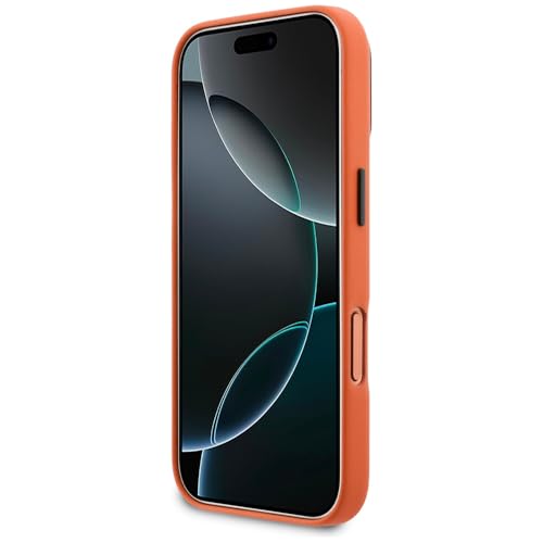 Image of CG MOBILE BMW [Official Licensed], Protective Case Designed for iPhone 17 Pro Max |Magnetic Compatible|M Collection|Full Wrapped Pu Leather Case Metal Camera Ring & Buttons with Metal Logos- Orange