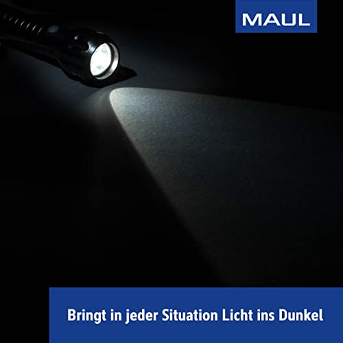 MAUL LED-Taschenlampe MAULkronos XL – outdoor-taugliche LED Taschenlampe für die professionelle Anwendung – extrem helle Taschenlampe mit langer Leuchtdauer und Spritzwasserschutz (IPX4) – schwarz