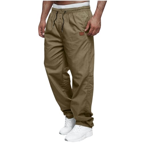Mens Casual Jogger Pants Loose Fit Hiking Cargo Pants Drawstring Hiking Outdoor Travel Joggers Pants with Pockets2