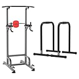 RELIFE Power Tower Pull Up Bar Station Workout Dip Station for Home Gym Strength Training Fitness Equipment,400LBS