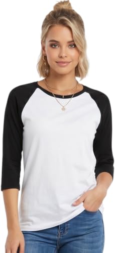 Image of ToBeInStyle Women's Classic Two Color Cotton Baseball T-Shirts