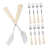 Photo Gallery magiclulu 10 pezzi forchette da dessert in inox con ceramica forchette per formaggio insalata e pasta posate eleganti per Photo Gallery magiclulu 10 pezzi forchette da dessert in inox con ceramica forchette per formaggio insalata e pasta posate eleganti per