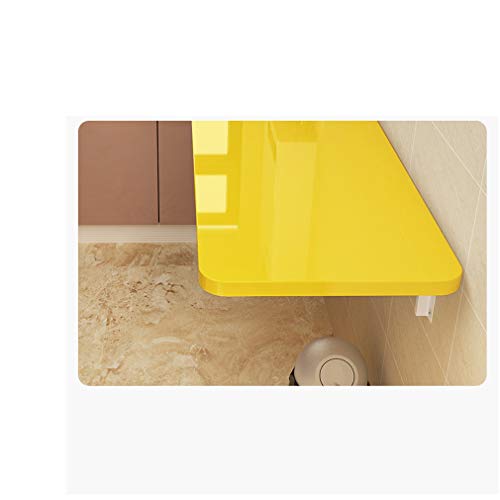 Table de salle à manger de cuisine murale pliante, bureau ordinateur rabattable jaune