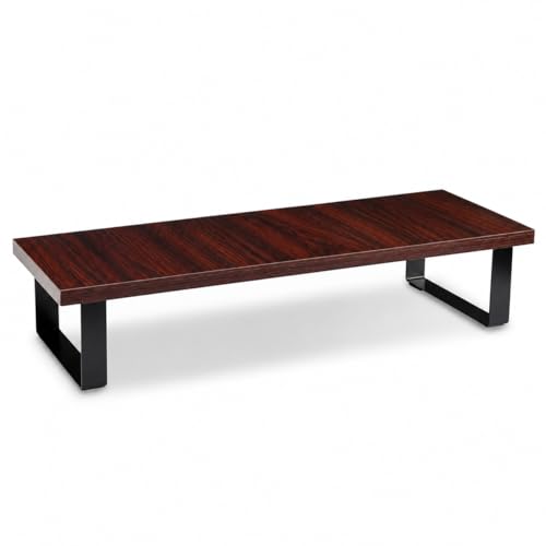 Image of flux Monitor Stand Wooden | Monitor Stand Riser | PC Stand For Desktop Table | Non Slip, Material: Particle Board & Metal (Red)
