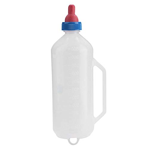 Rockyin 1L Kälbermilchflasche Lammmilchflasche Ziegenmilchfütterung Füttergerät mit Griff und Nippel für Ersatzaufzuchttränken Cover
