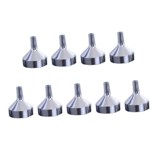 VANZACK 9 piezas Embudos Metálicos Portátiles Pequeños para Transferencia Precisa de Perfume y Líquidos Multiusos y Duraderos para Rellenar Frascos y Botellas sin Derrames